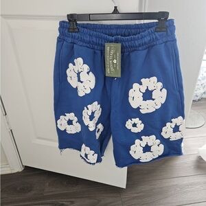 Blue Floral Men's Jogger Shorts